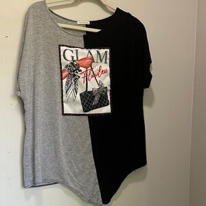 Glam Black and Gray Graphic Tee